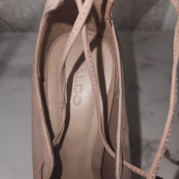Aldo Women's Beige Lace-Up Heels - Picture 2 of 6